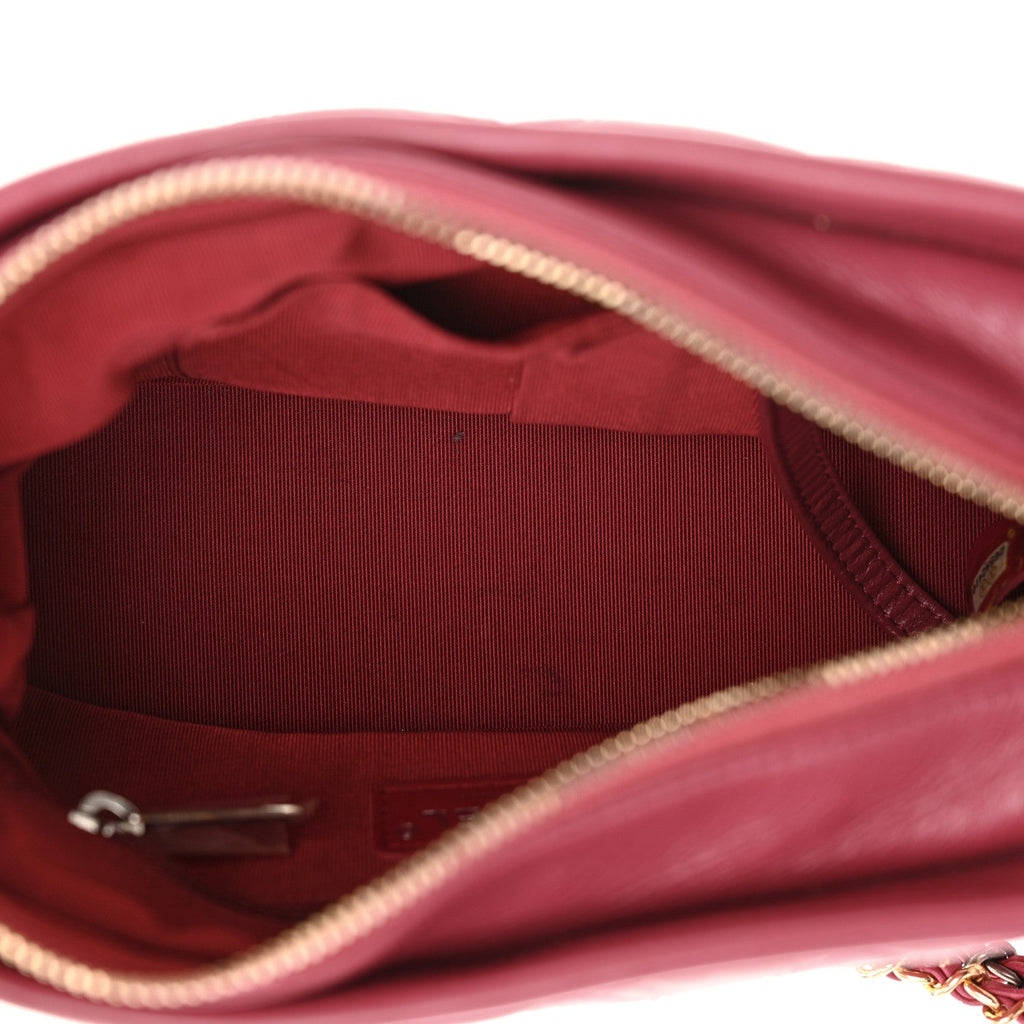Aged Calfskin Quilted Small Gabrielle Hobo Fuchsia