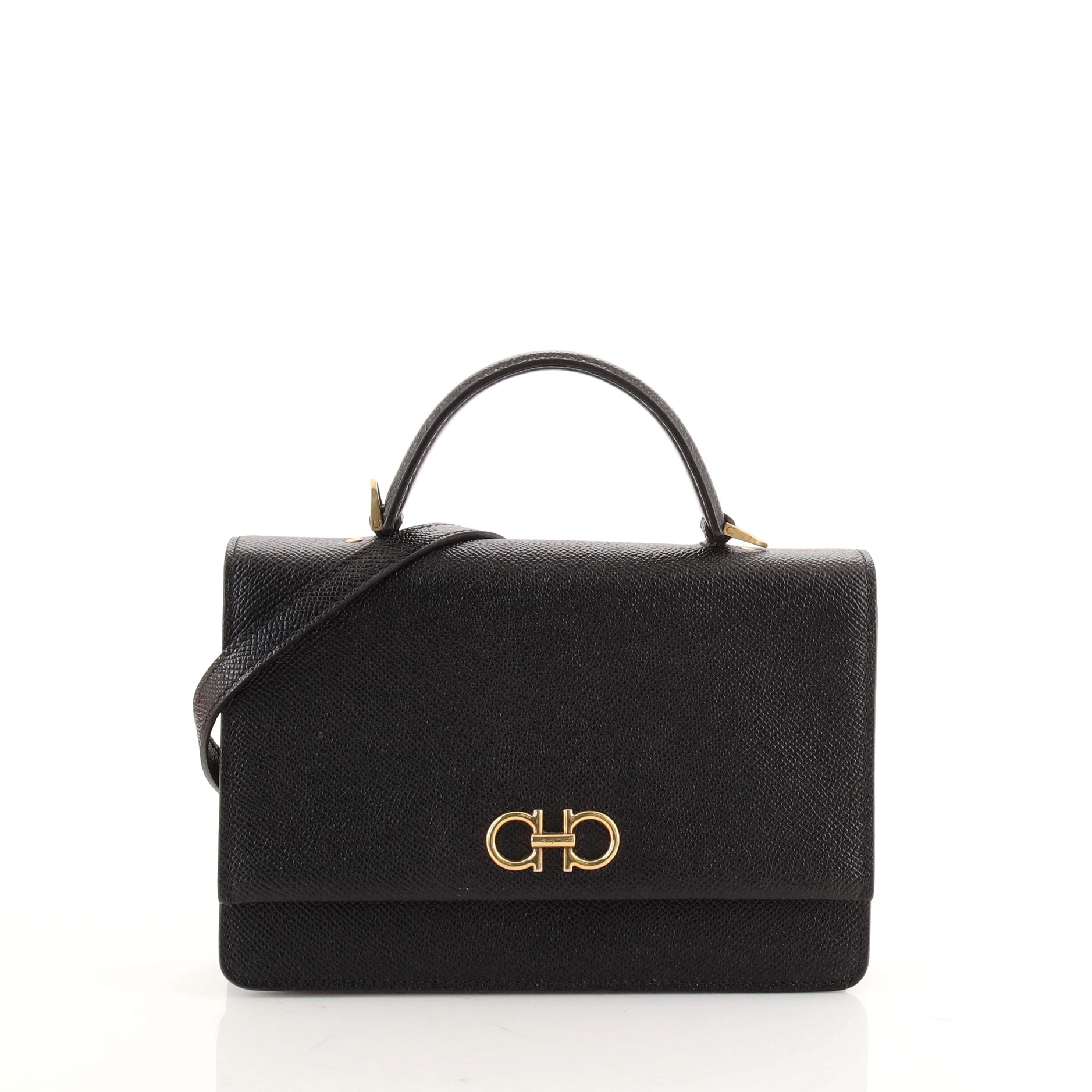 Gancini Top Handle Crossbody Bag Leather Mini