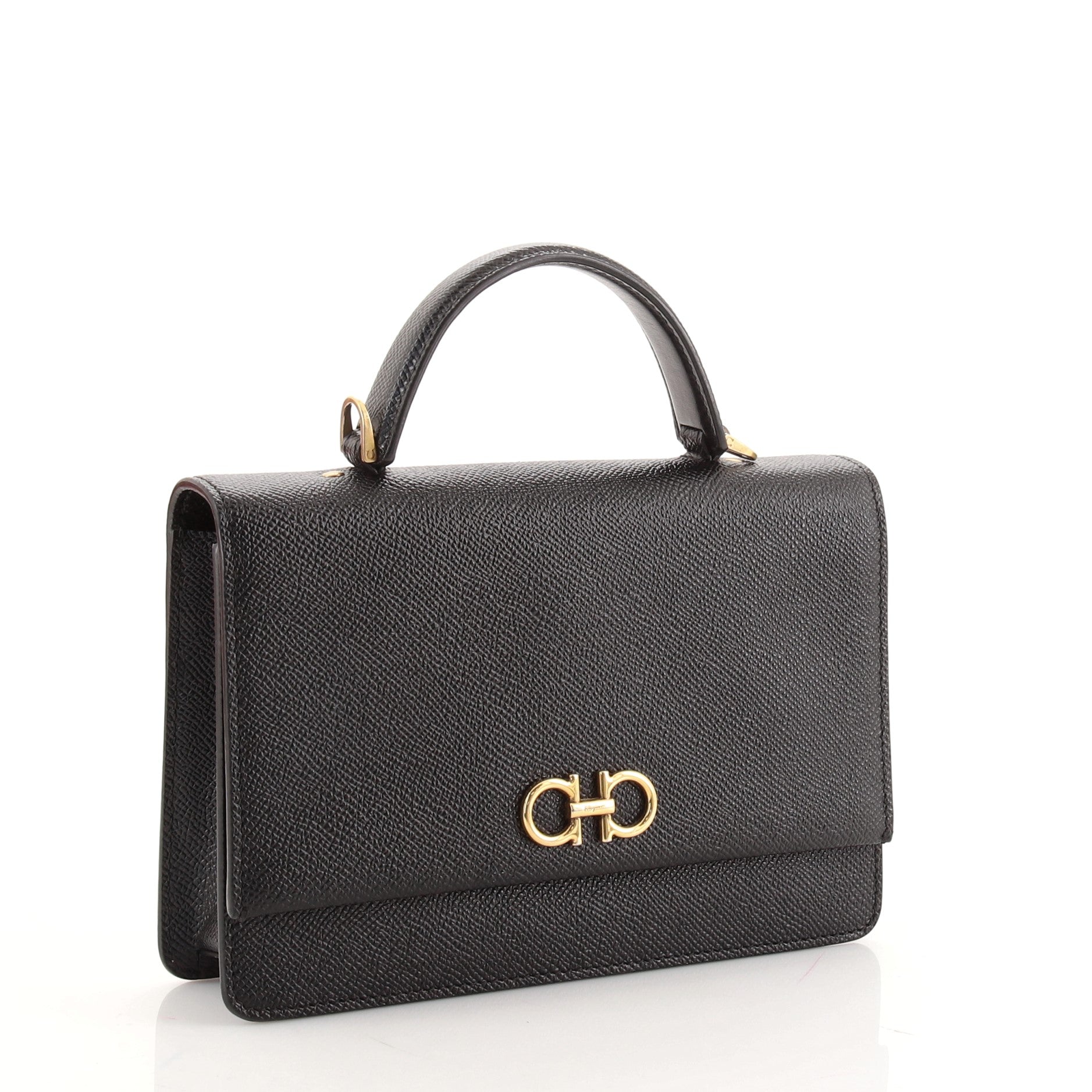 Gancini Top Handle Crossbody Bag Leather Mini