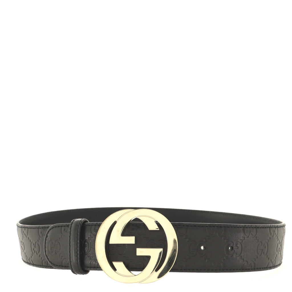 Interlocking G Belt Guccissima Leather Wide 80