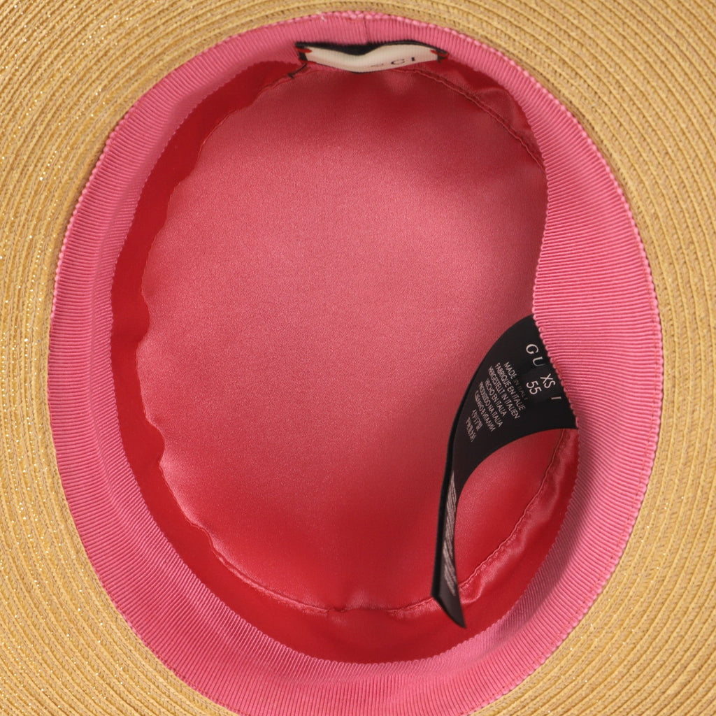 Papier Wide Brim Hat Straw with Scarf Ribbon Medium