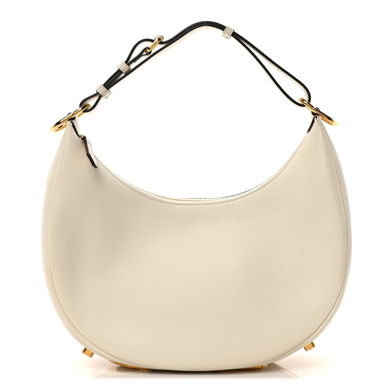 Vitello Grace Matte Small Fendigraphy Hobo Bag White Ice