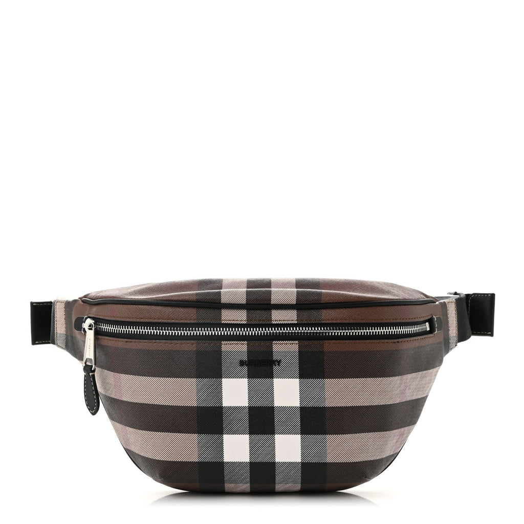 E-canvas Check Cason Bum Bag Dark Birch Brown