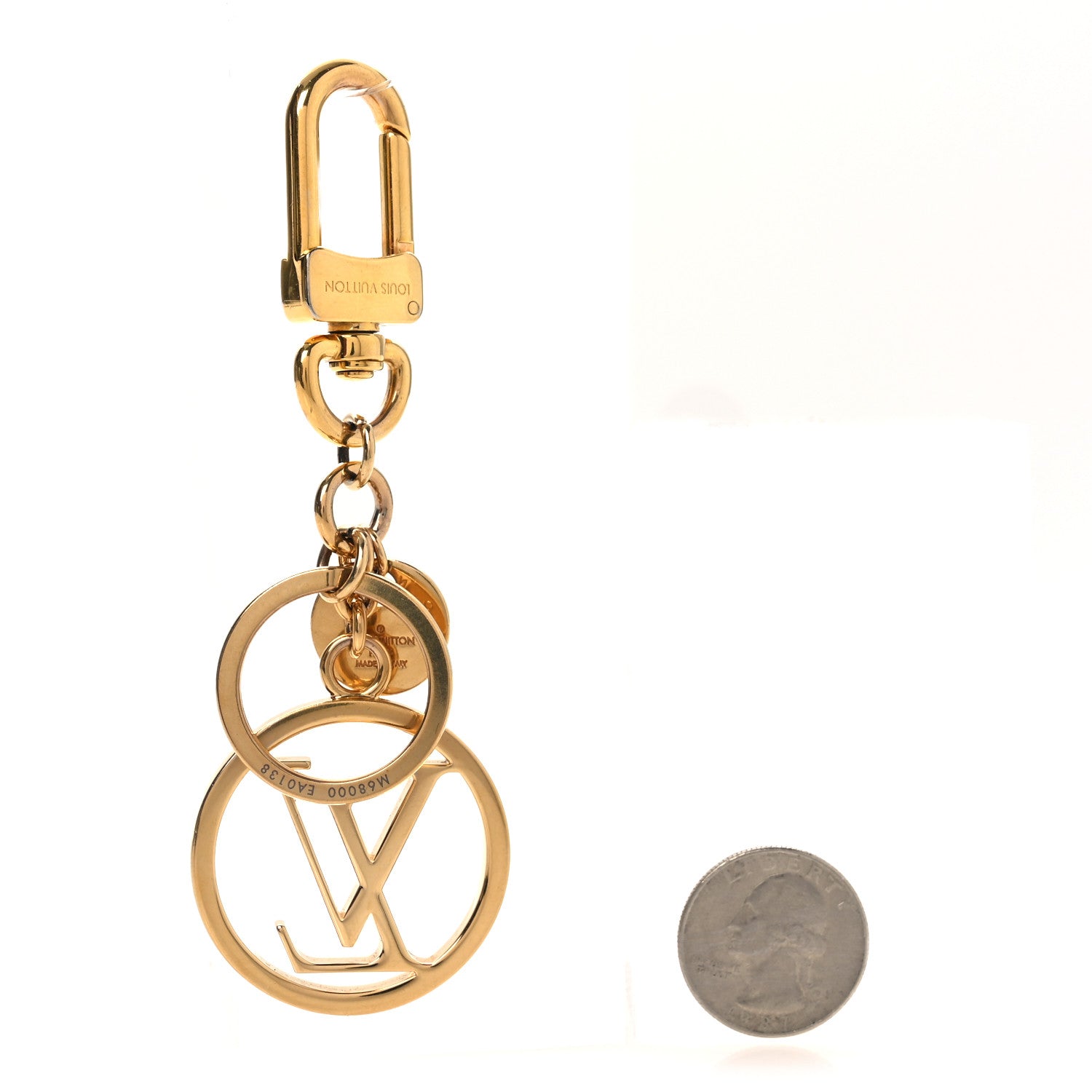 LV Circle Bag Charm Key Holder Gold