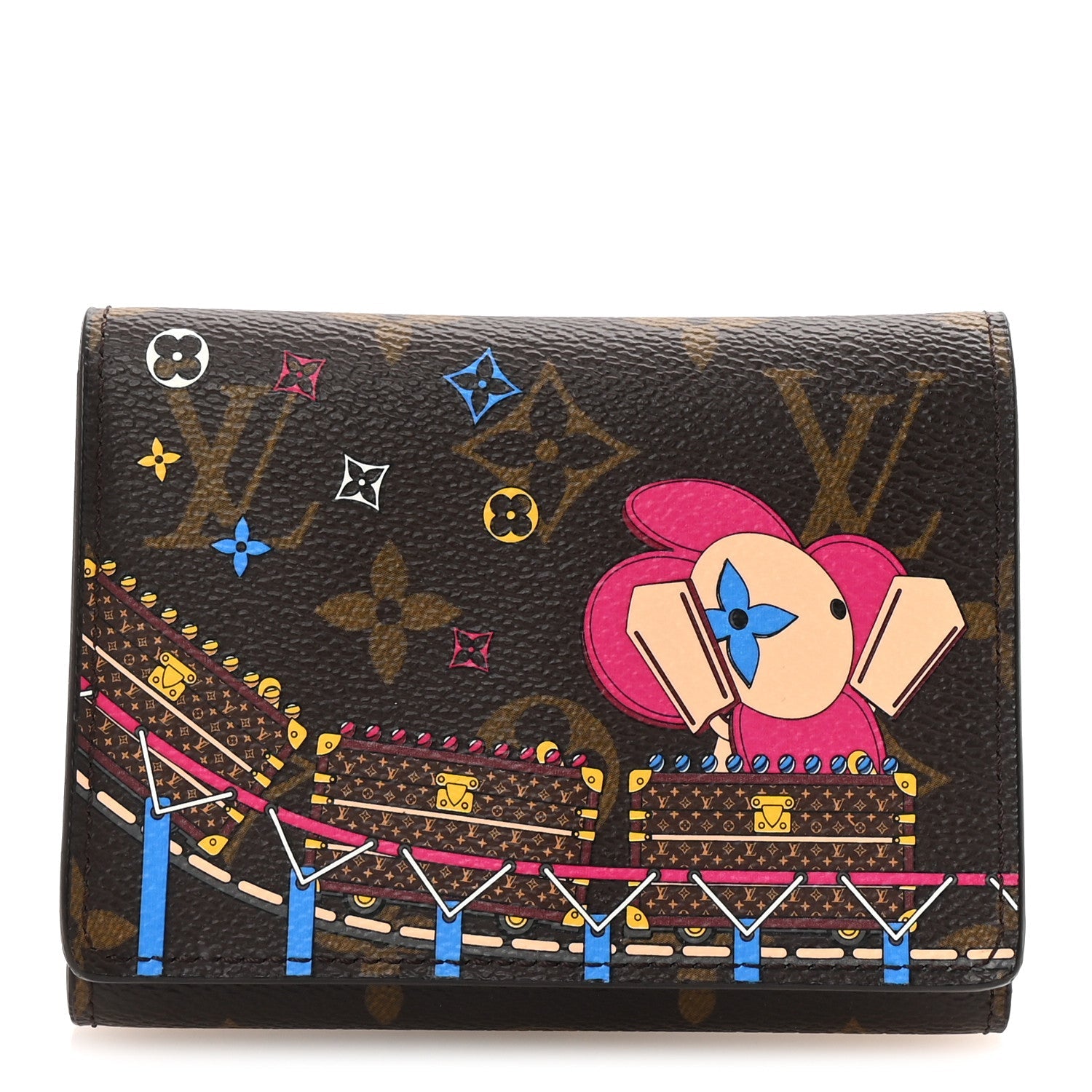 Monogram 2020 Christmas Animation Roller Coaster Victorine Wallet Pivoine