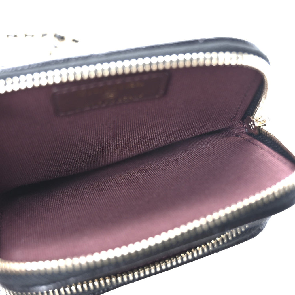 Caviar Quilted Phone Pocket With Chain WOC Black