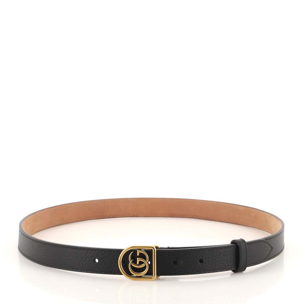 Framed GG Round Buckle Belt Leather Medium 95
