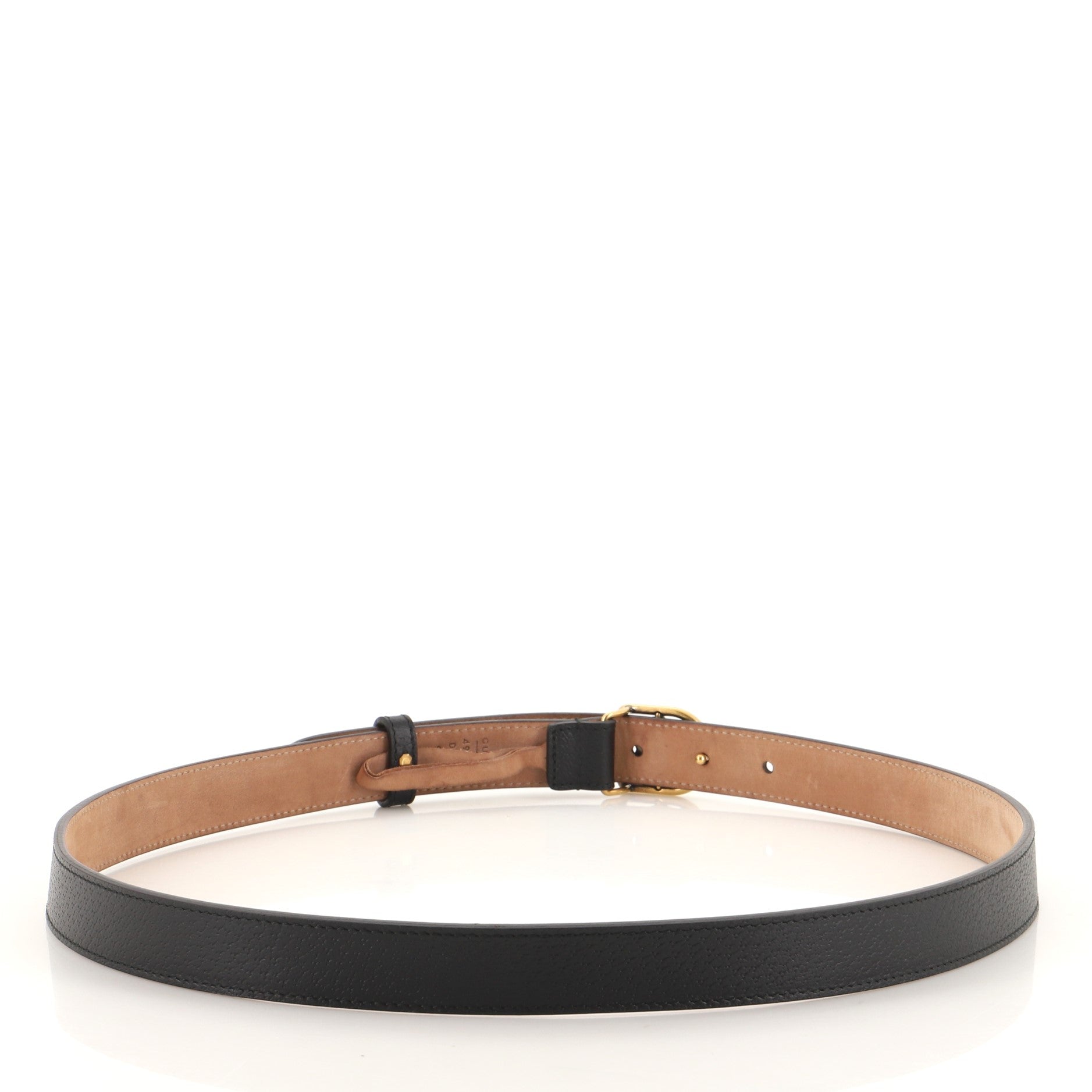 Framed GG Round Buckle Belt Leather Medium 95