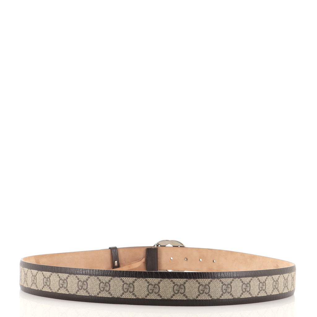 Interlocking G Belt GG Canvas with Leather Wide 115