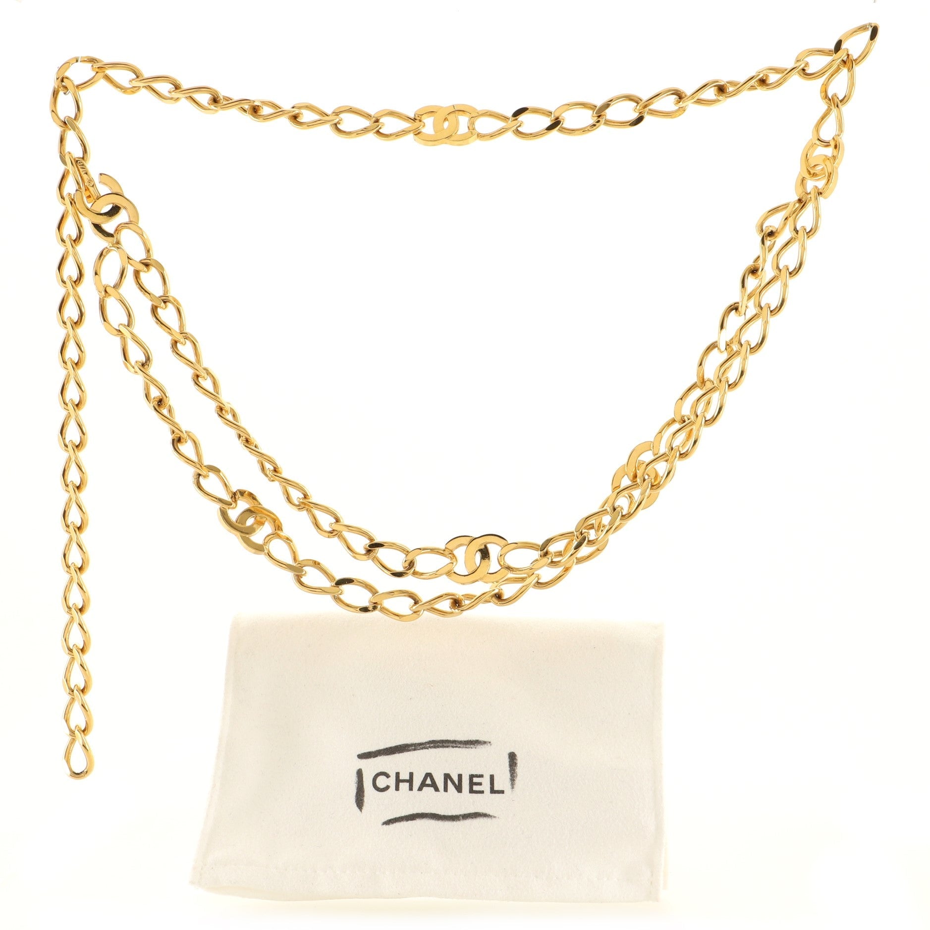 Vintage Multi CC Chain Belt Metal 90