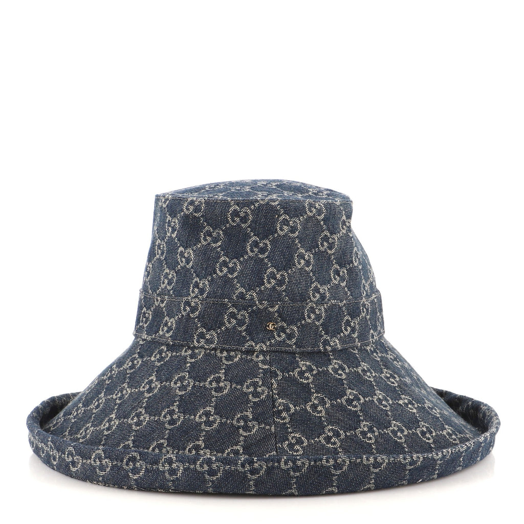 Wide Brim Hat GG Denim Large
