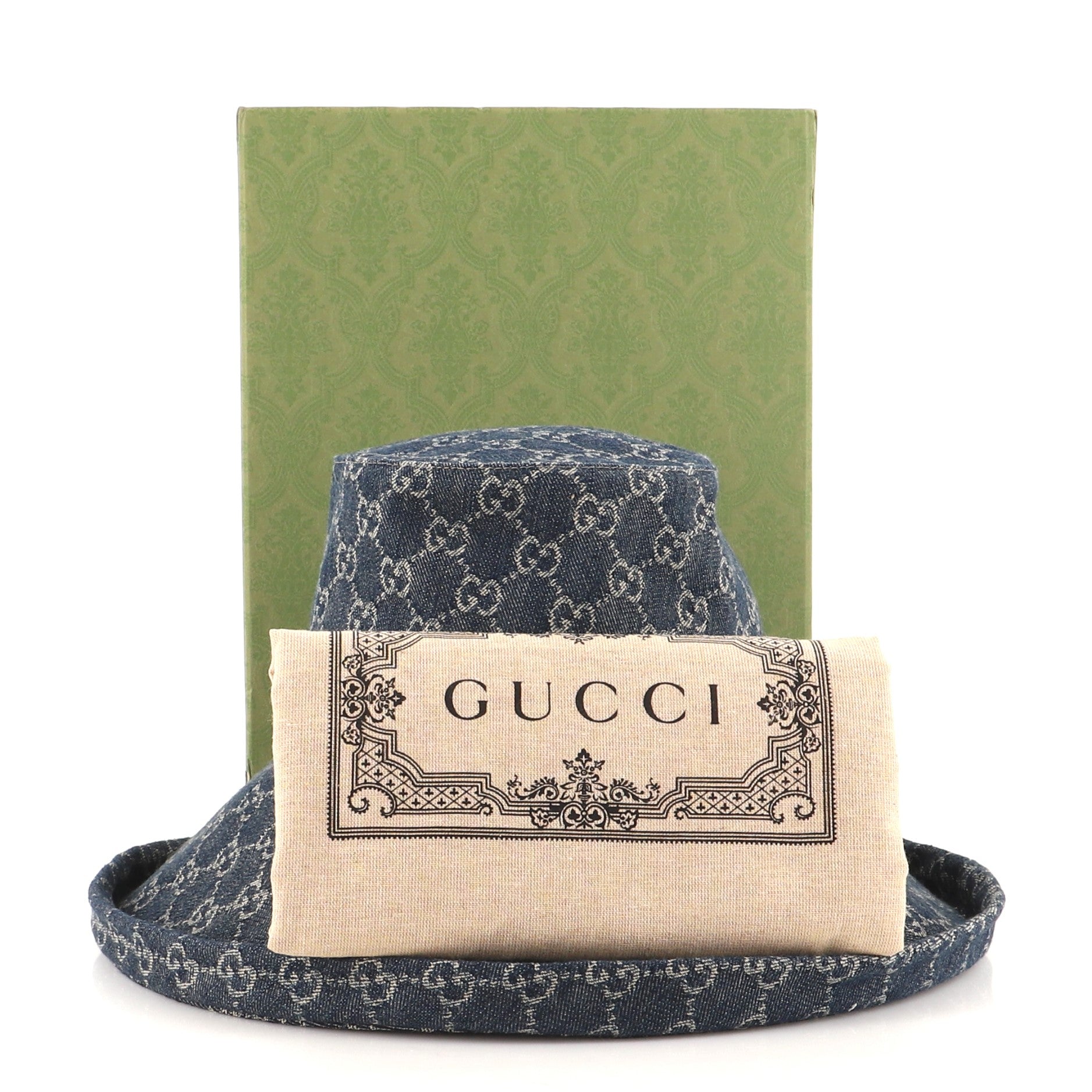 Wide Brim Hat GG Denim Large