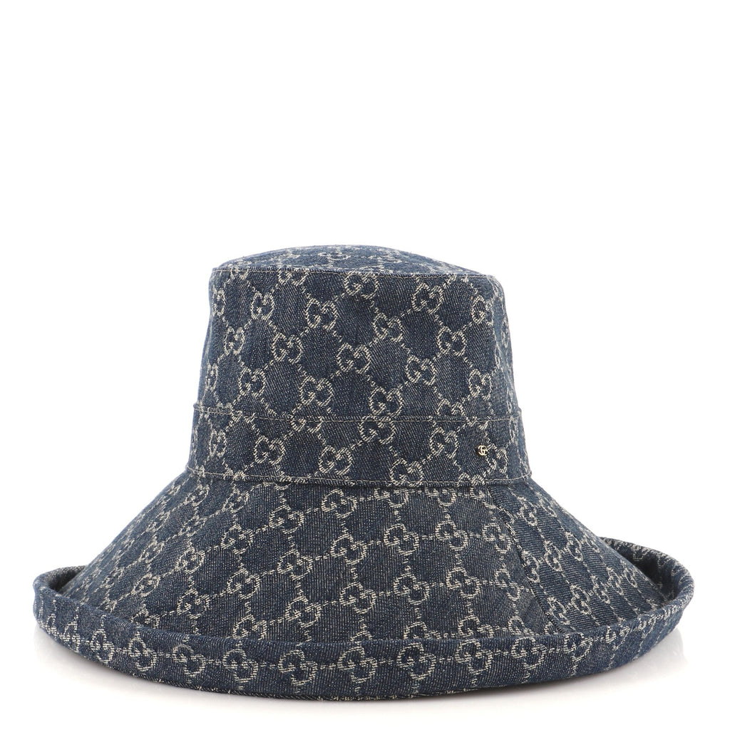 Wide Brim Hat GG Denim Large