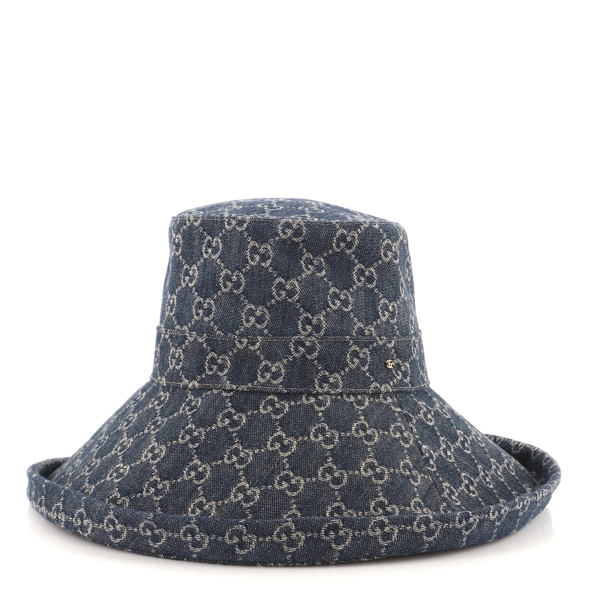 Wide Brim Hat GG Denim Large