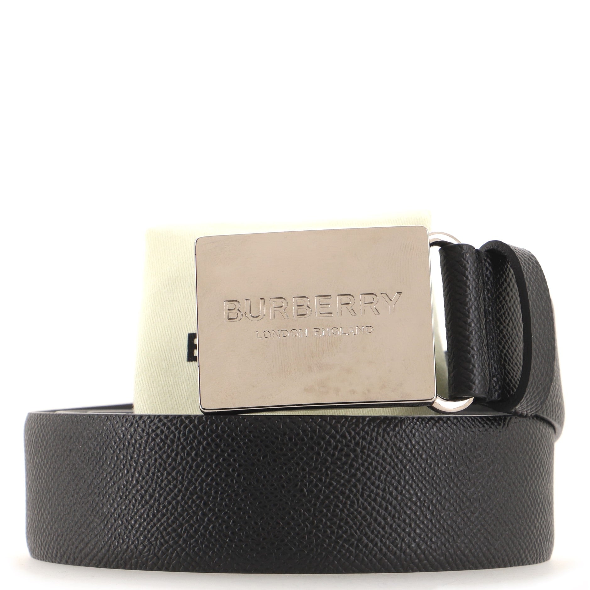 Logo Buckle Belt Leather Wide 95