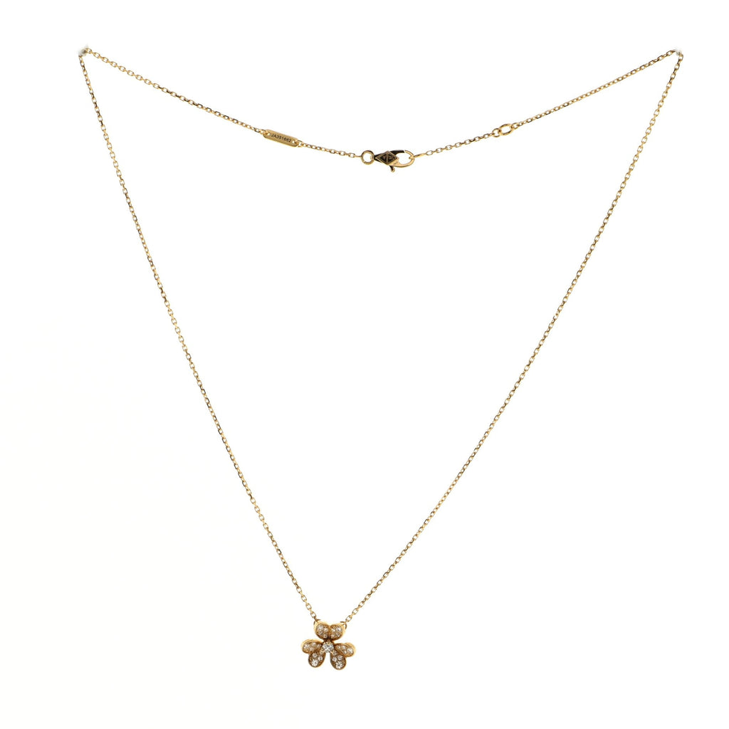 Frivole Pendant Necklace 18K Yellow Gold with Pave Diamonds Mini