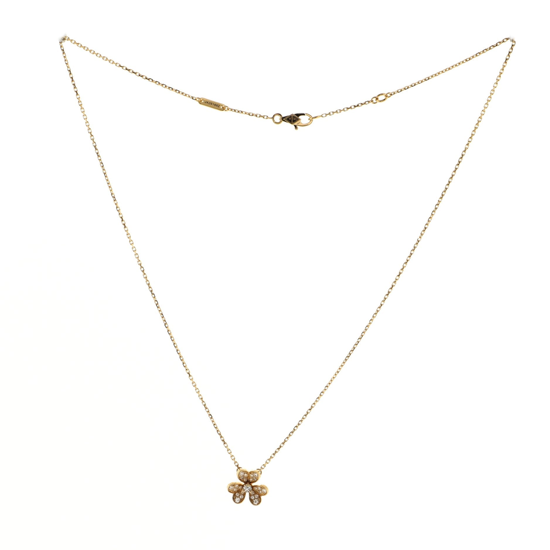 Frivole Pendant Necklace 18K Yellow Gold with Pave Diamonds Mini