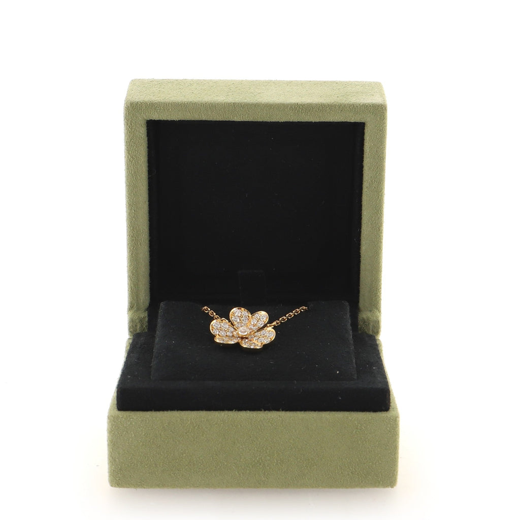 Frivole Pendant Necklace 18K Yellow Gold with Pave Diamonds Small