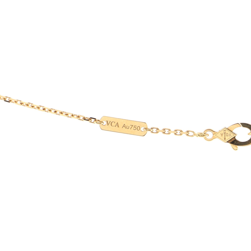 Vintage Alhambra Pendant Necklace 18K Yellow Gold and Mother of Pearl