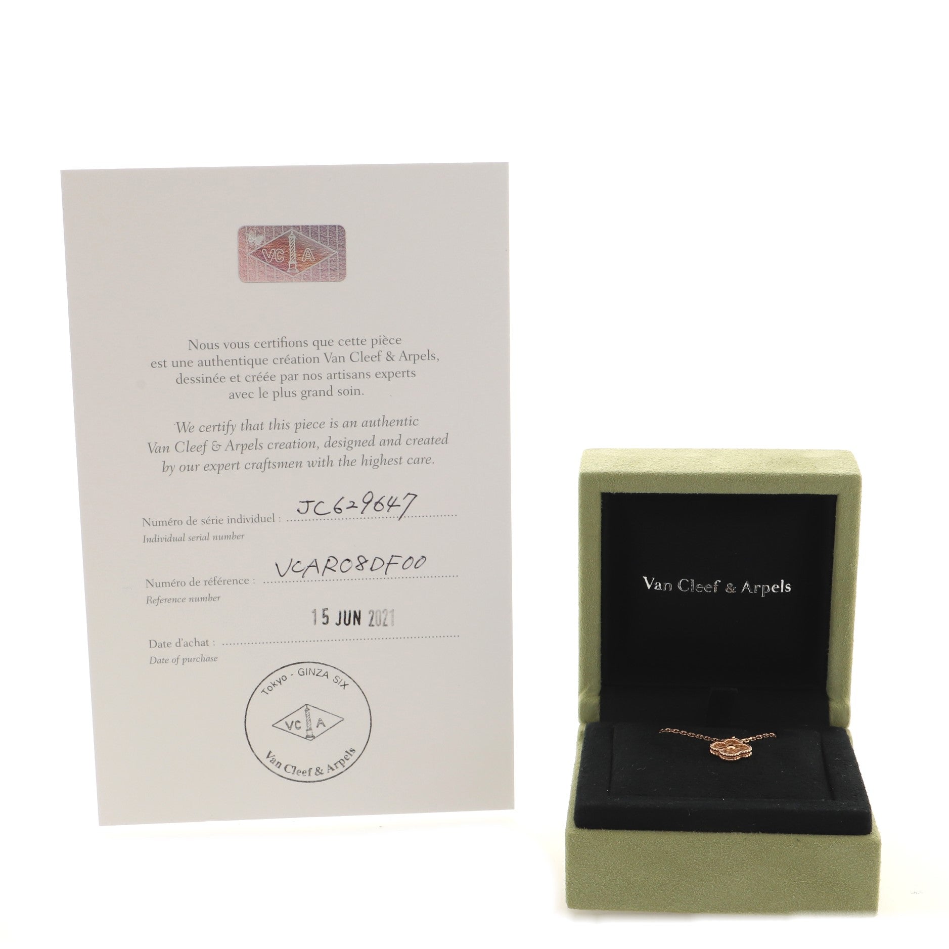 Sweet Alhambra Pendant Necklace 18K Rose Gold