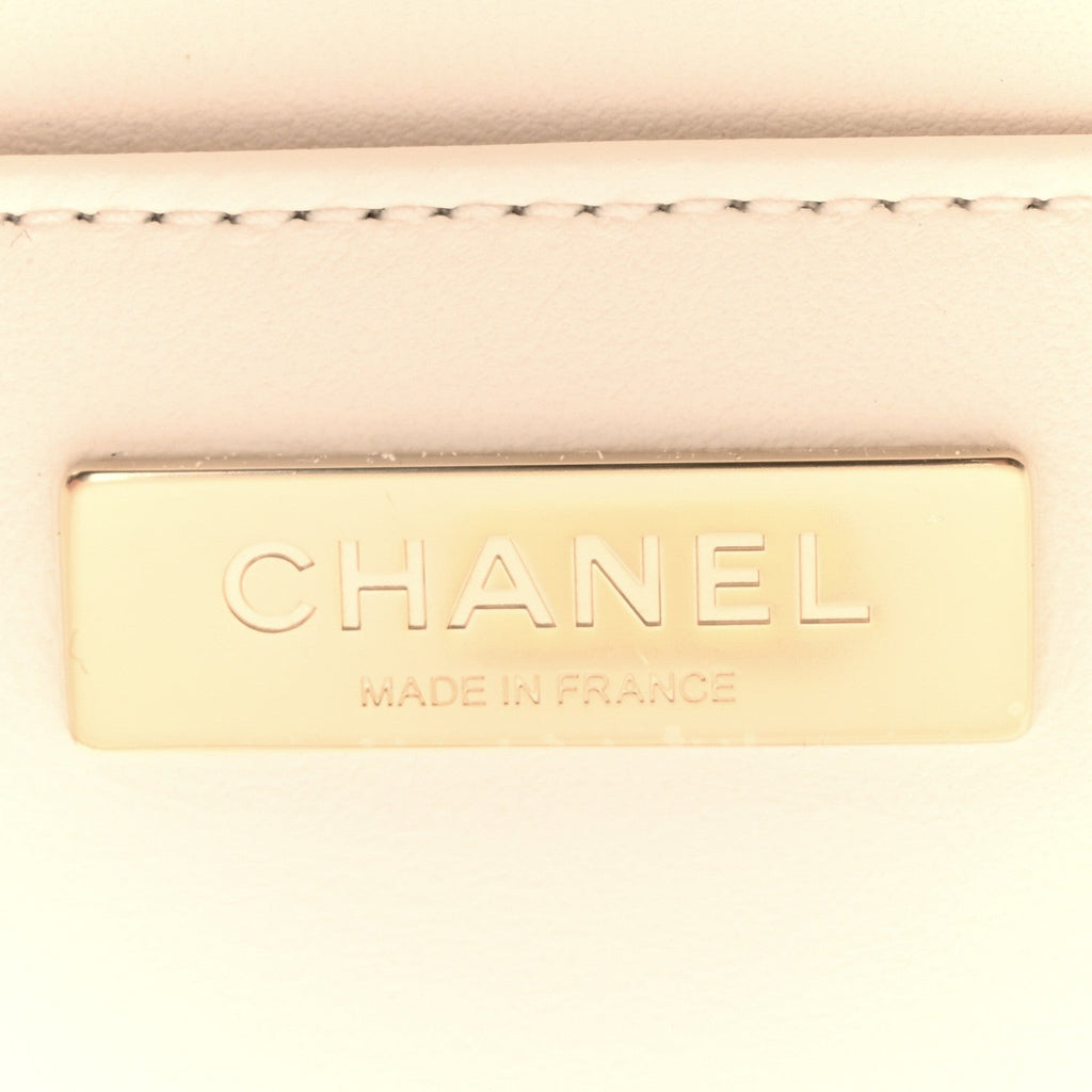 Lambskin Quilted Coco  Bag White