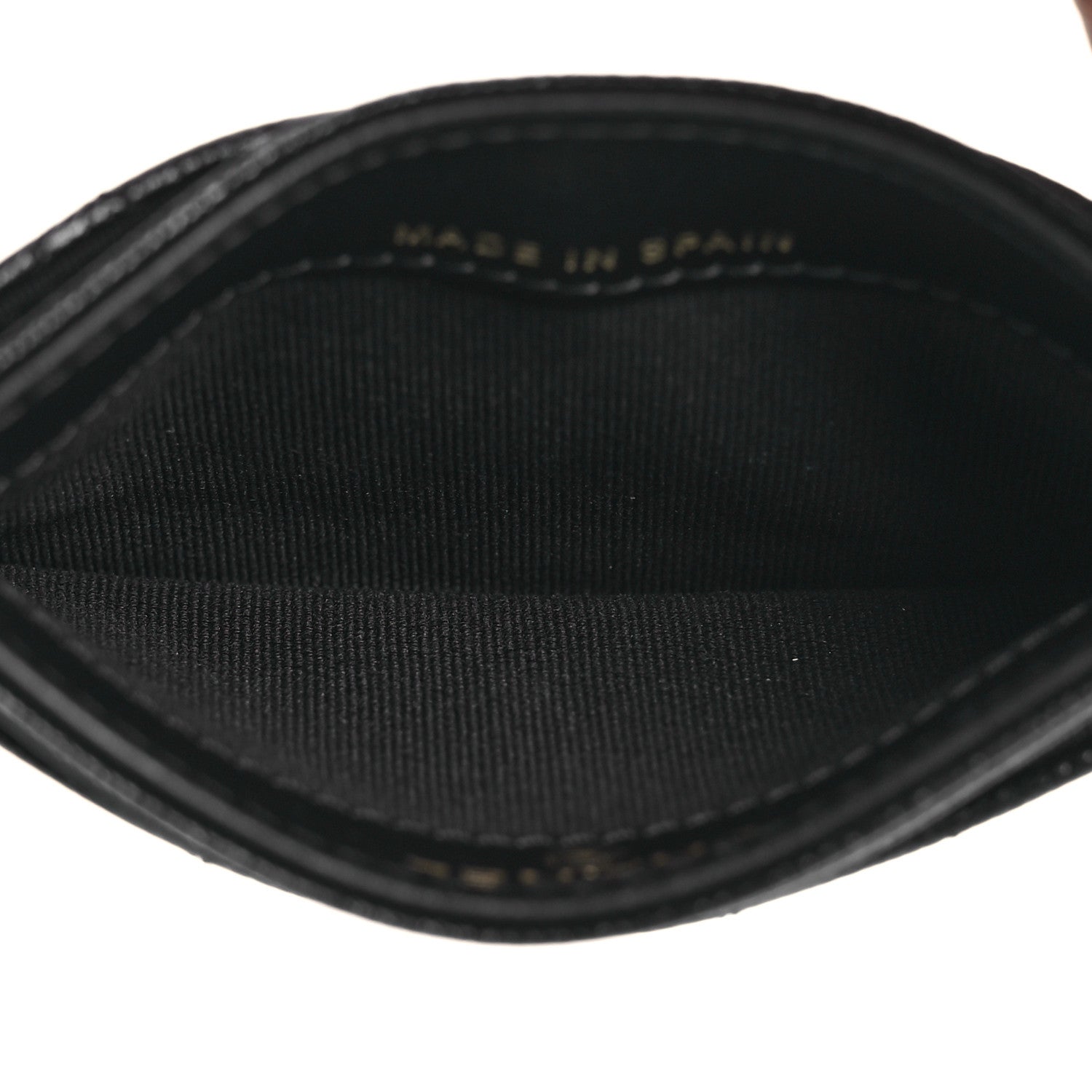Caviar Quilted Studded CC  Holder Black