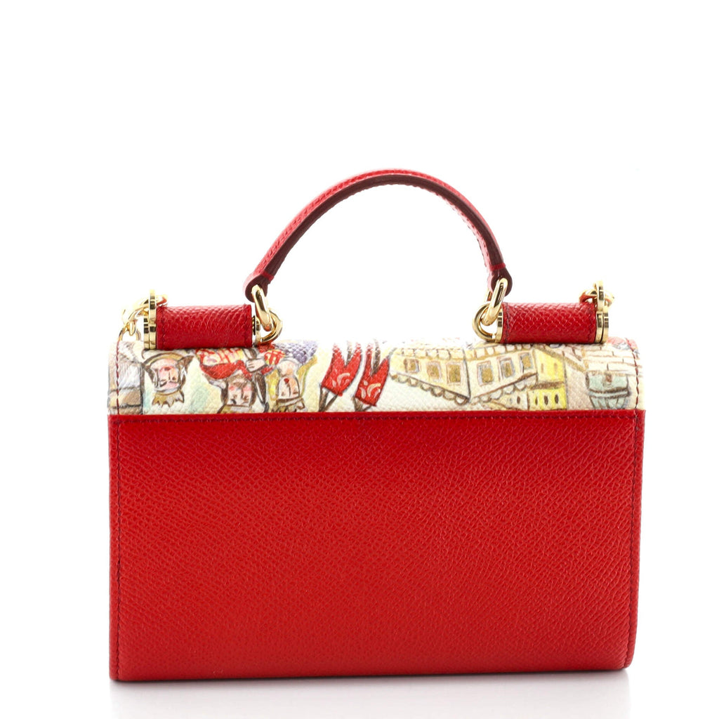 Sicily Wallet on Chain Printed Leather Mini