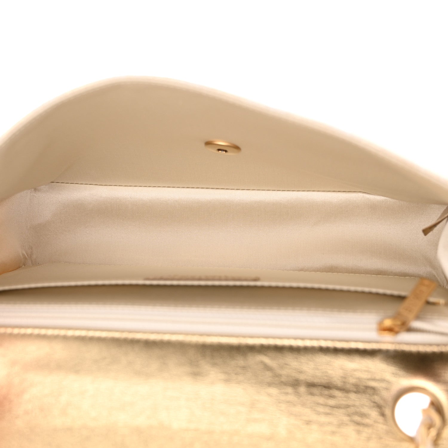 Metallic Nylon Medium Travel Flap Light Gold