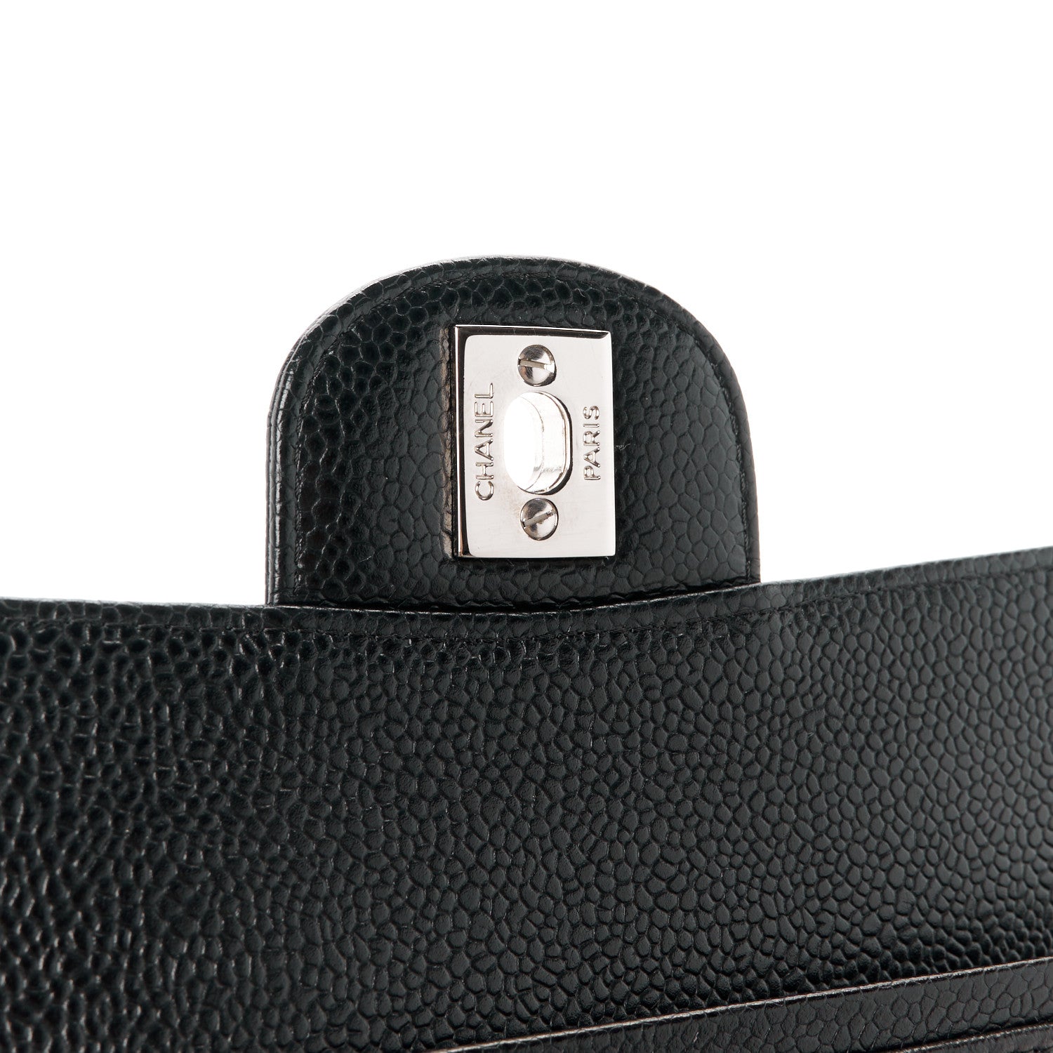 Caviar Quilted Medium Double Flap Black