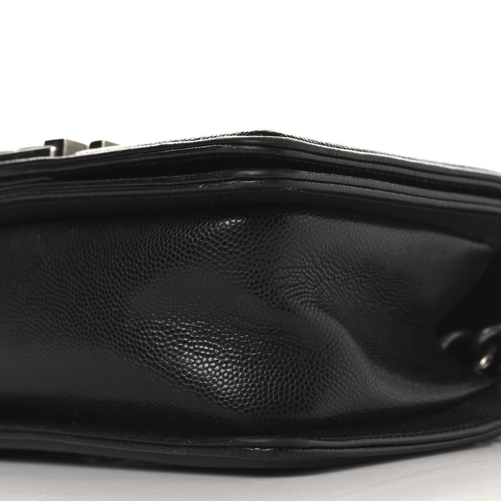 Caviar Quilted Small Boy Flap Black