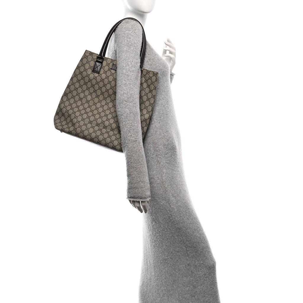 GG Plus Monogram Small Vertical Tote Dark Brown