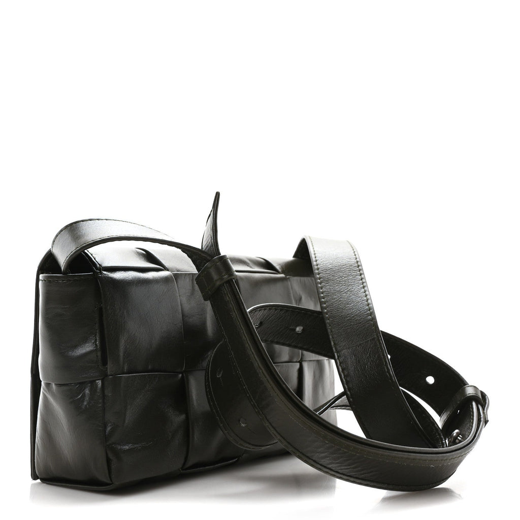 Paper Calfskin Intrecciato Cassette Belt Bag Crocodile