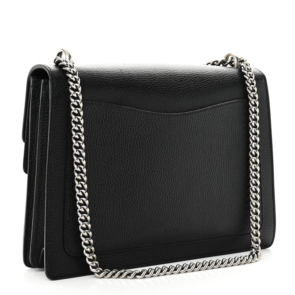 Dollar Calfskin Crystal Medium Dionysus Shoulder Bag Black Black Diamond