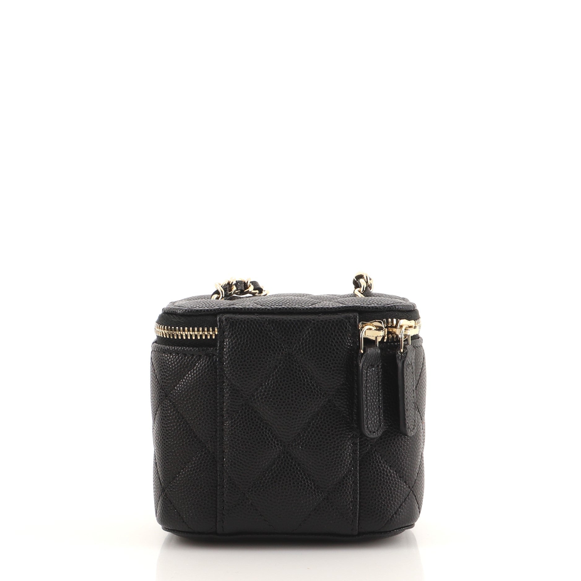 Classic Vanity Case with Chain Quilted Caviar Mini