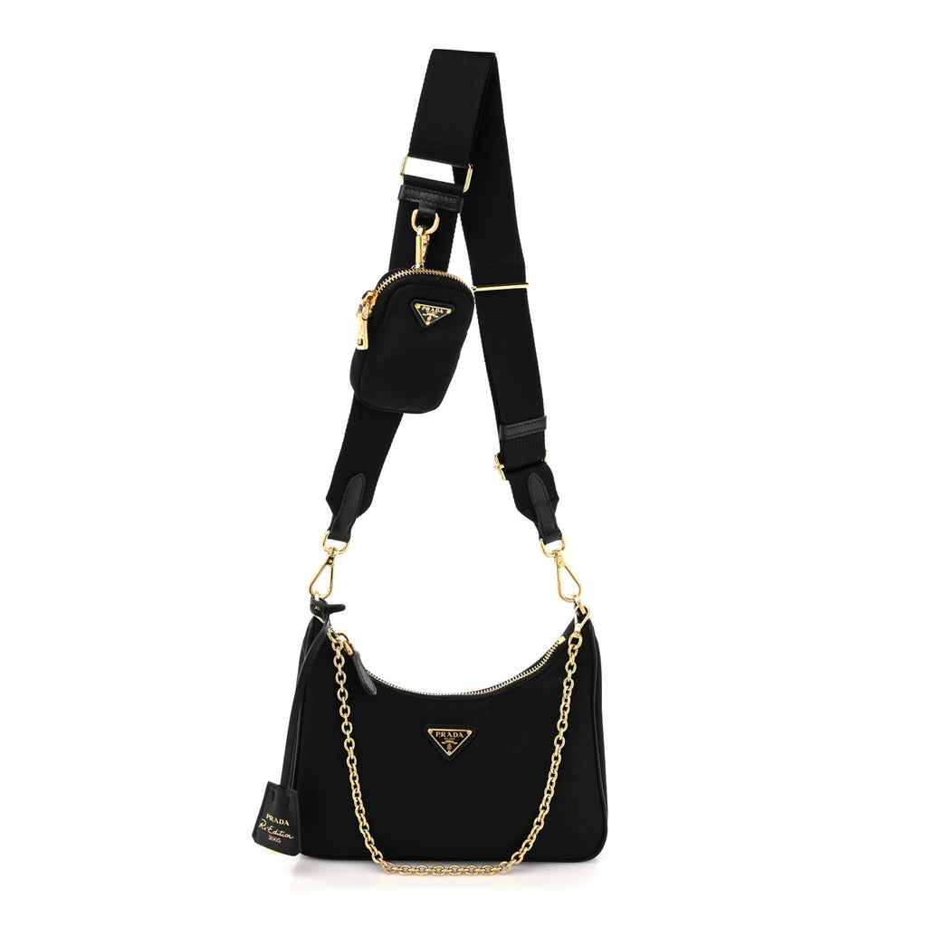 Re-Nylon Saffiano Re-Edition 2005 Shoulder Bag Black