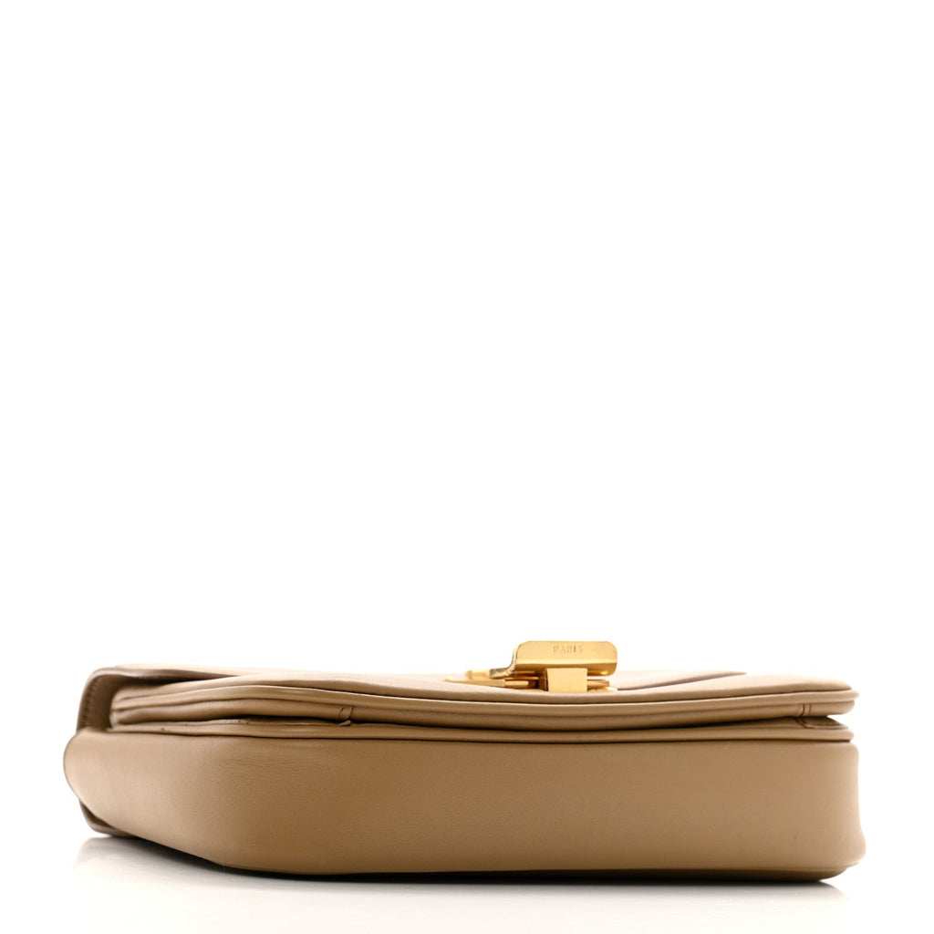 Shiny Calfskin Medium C Bag Camel