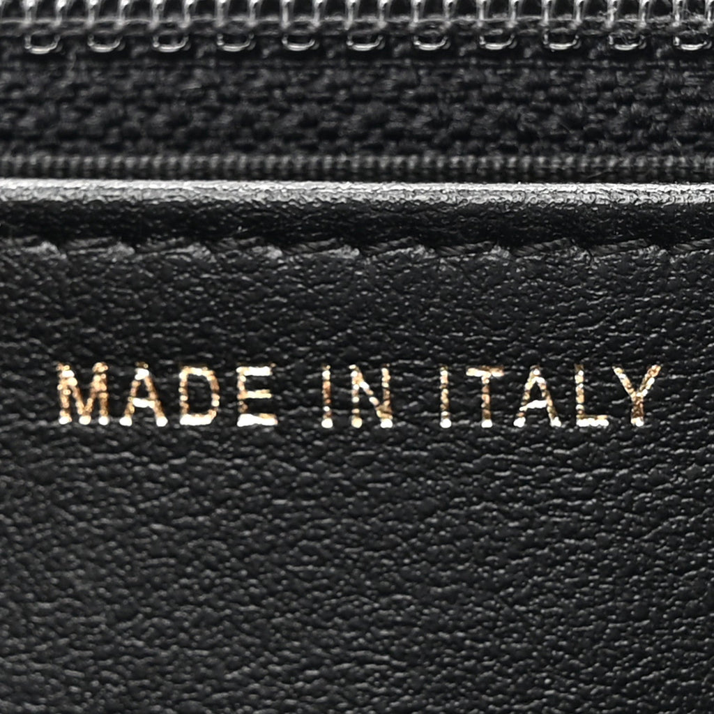 Goatskin Stitched Golden CC Wallet on Chain WOC Black