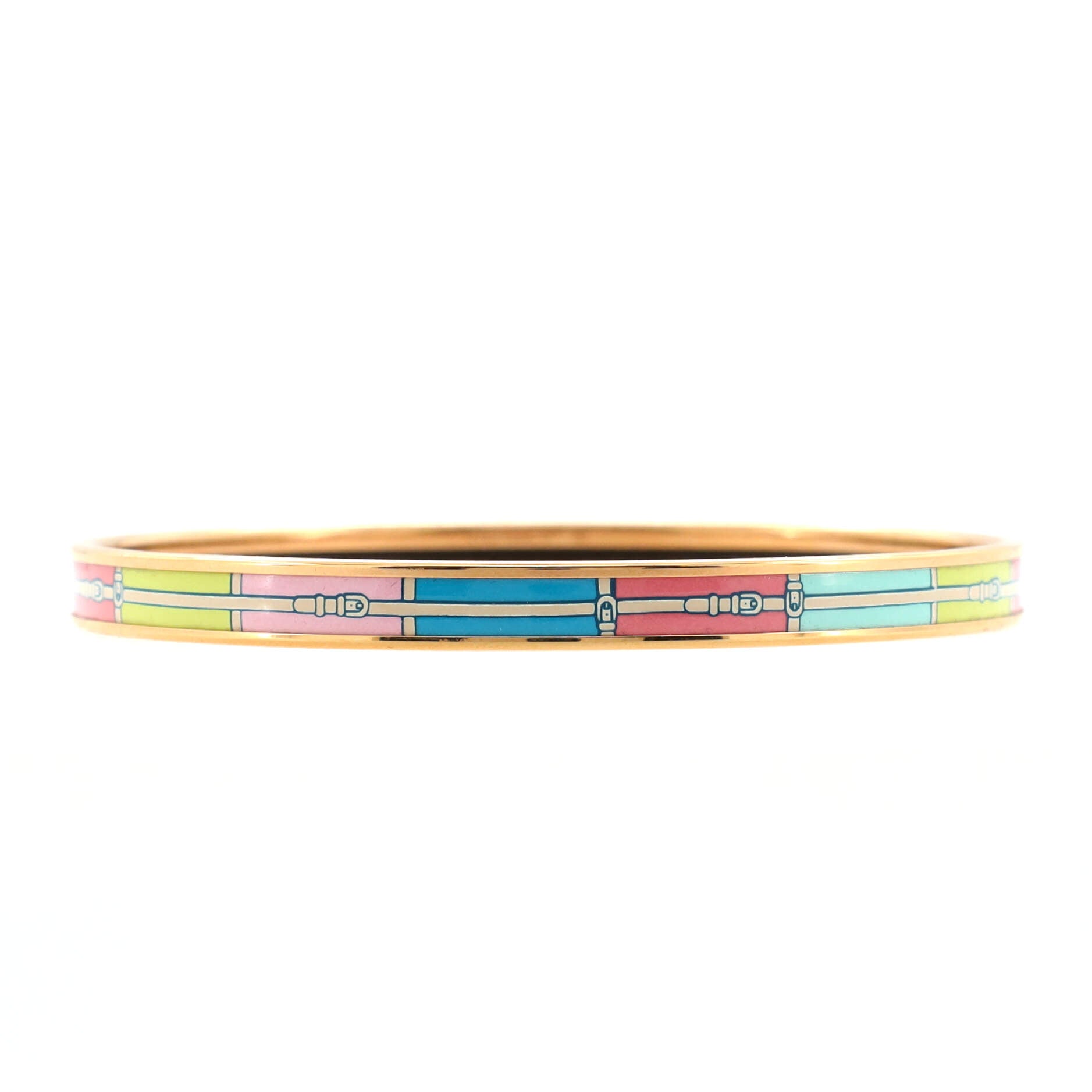 Bangle Bracelet Printed Enamel Extra Narrow