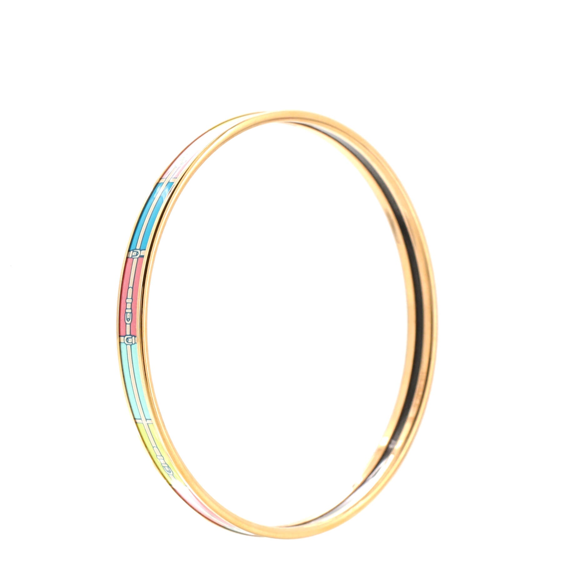 Bangle Bracelet Printed Enamel Extra Narrow