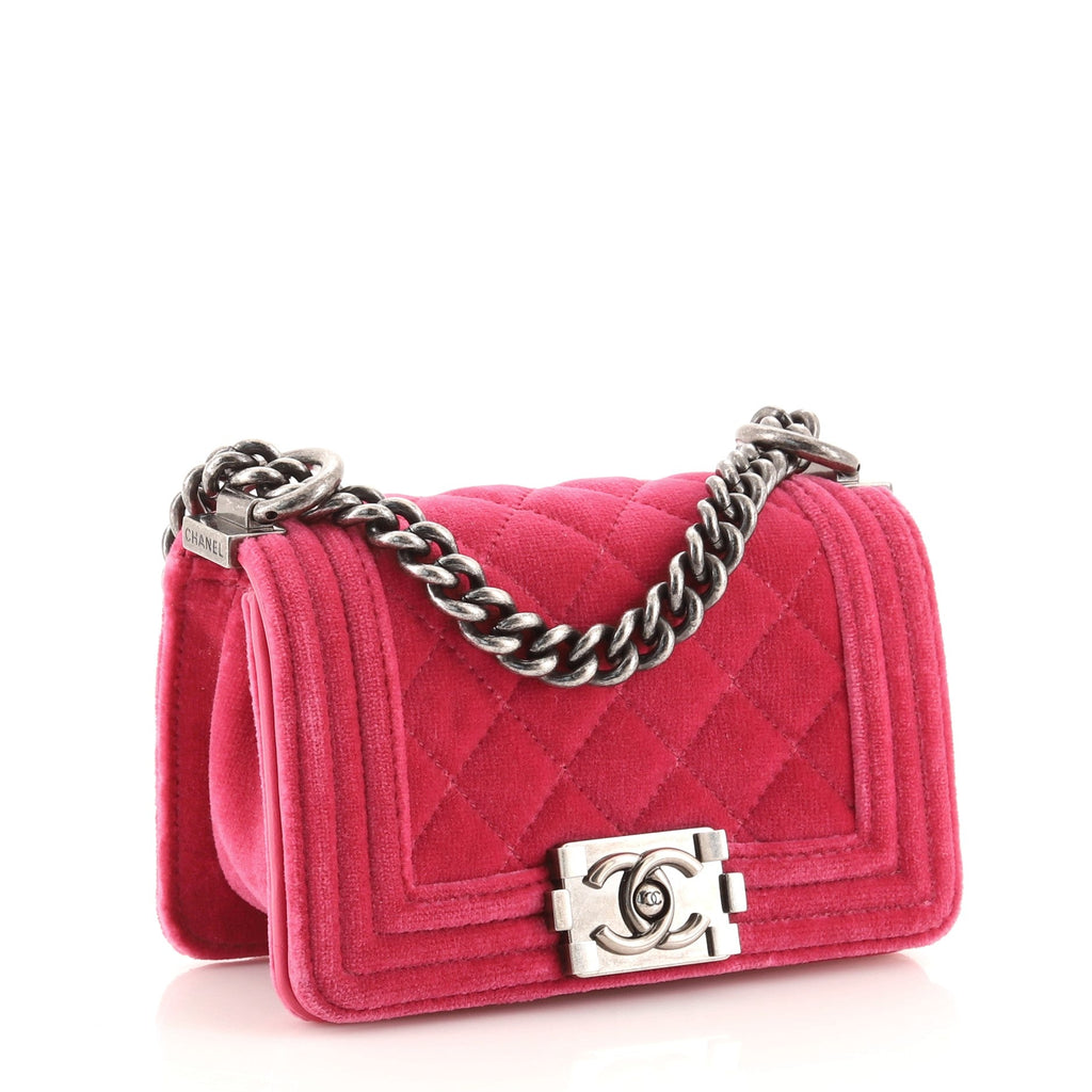 Boy Flap Bag Quilted Velvet Mini