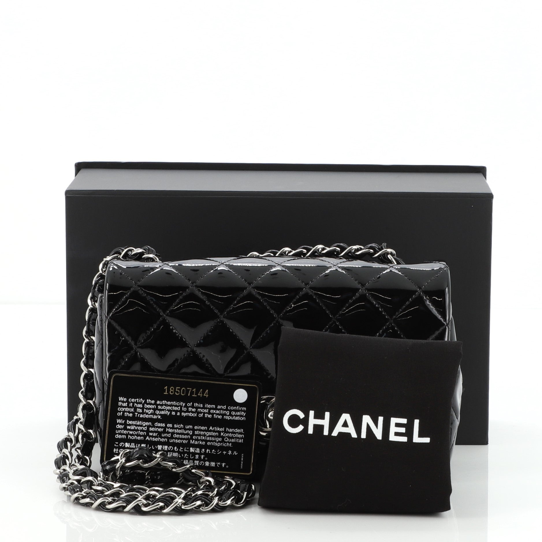 Classic Single Flap Bag Quilted Patent Mini