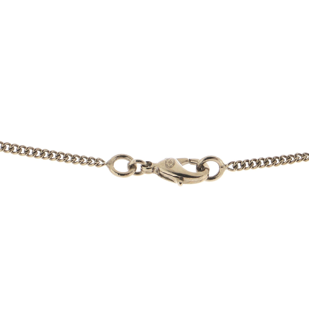 CC Long Pendant Necklace Crystal Embellished Metal