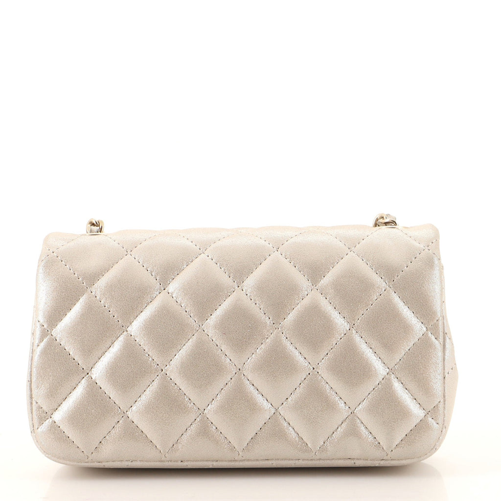 Crystal Dice Classic Single Flap Bag Quilted Iridescent Calfskin Extra Mini
