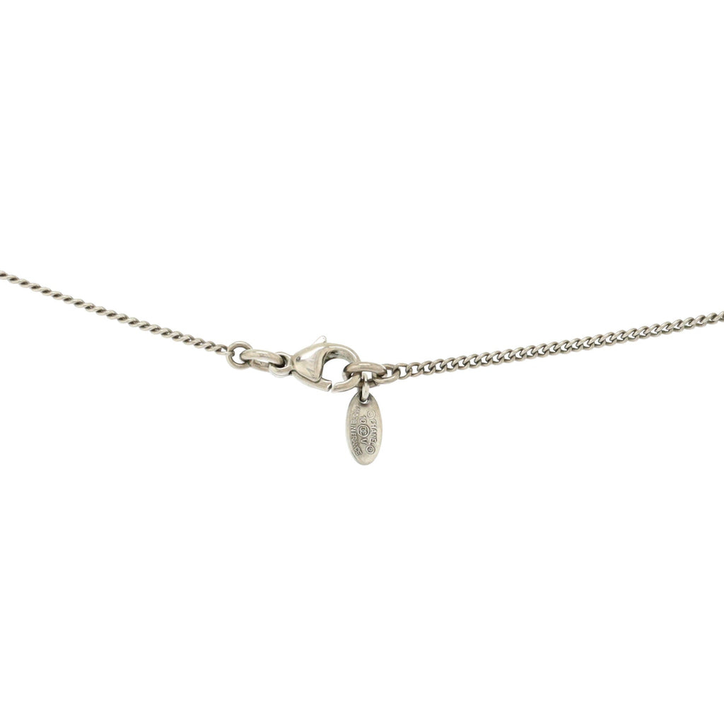 CC Long Pendant Necklace Crystal Embellished Metal