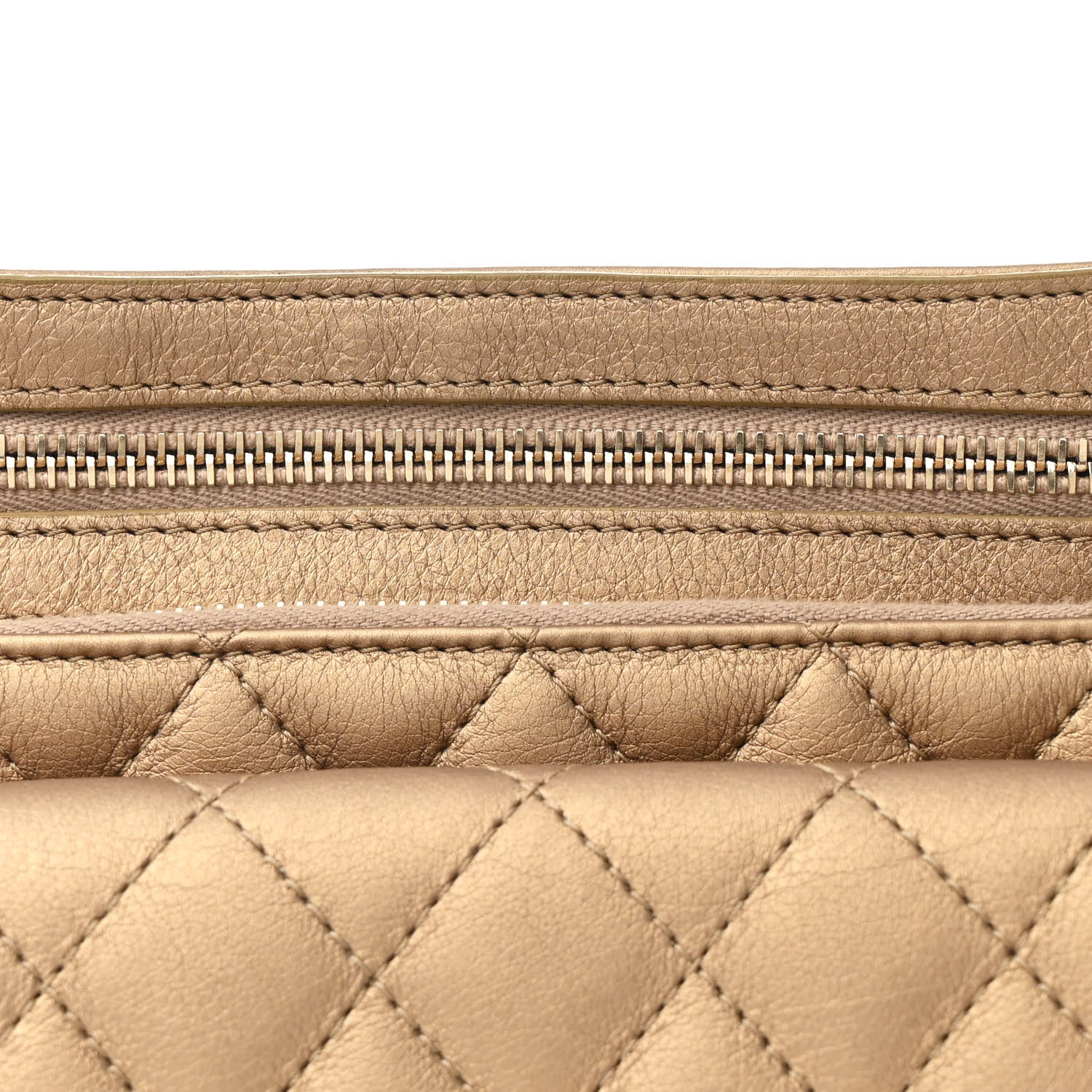Metallic Calfskin Quilted Waist Bag Gold