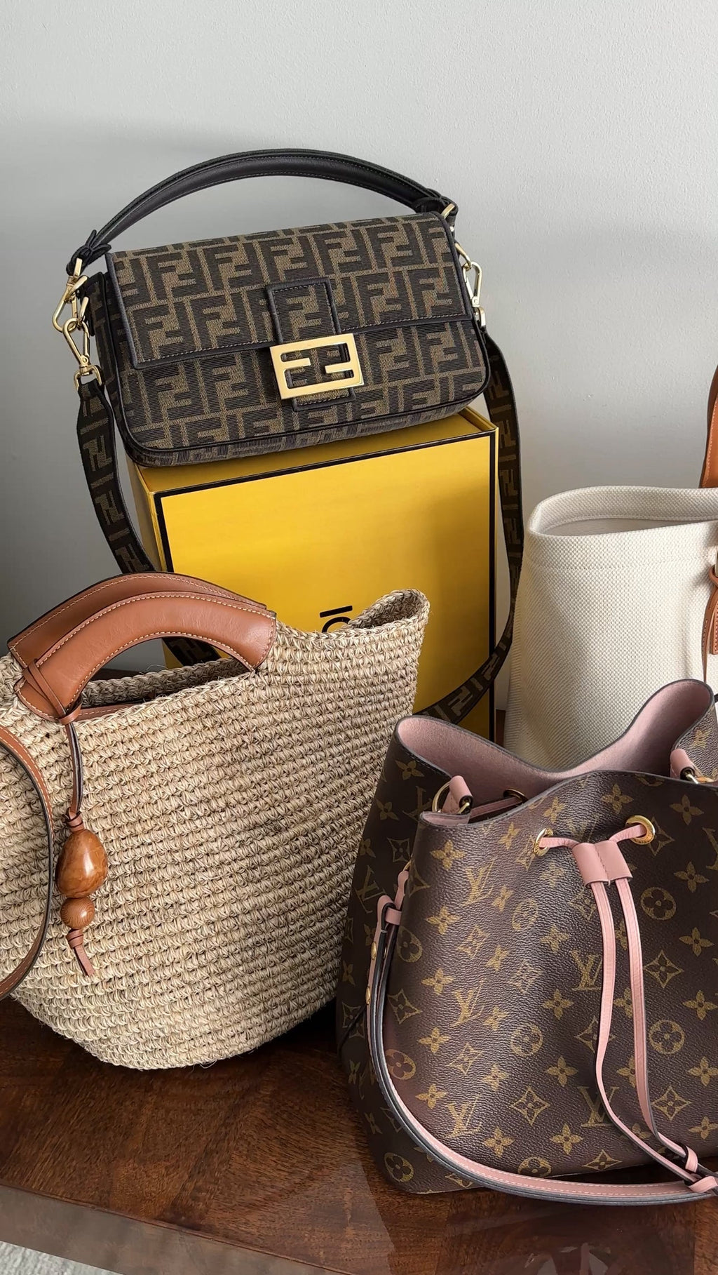 Fendi Brown FF Zucca Medium Two Way Baguette Bag