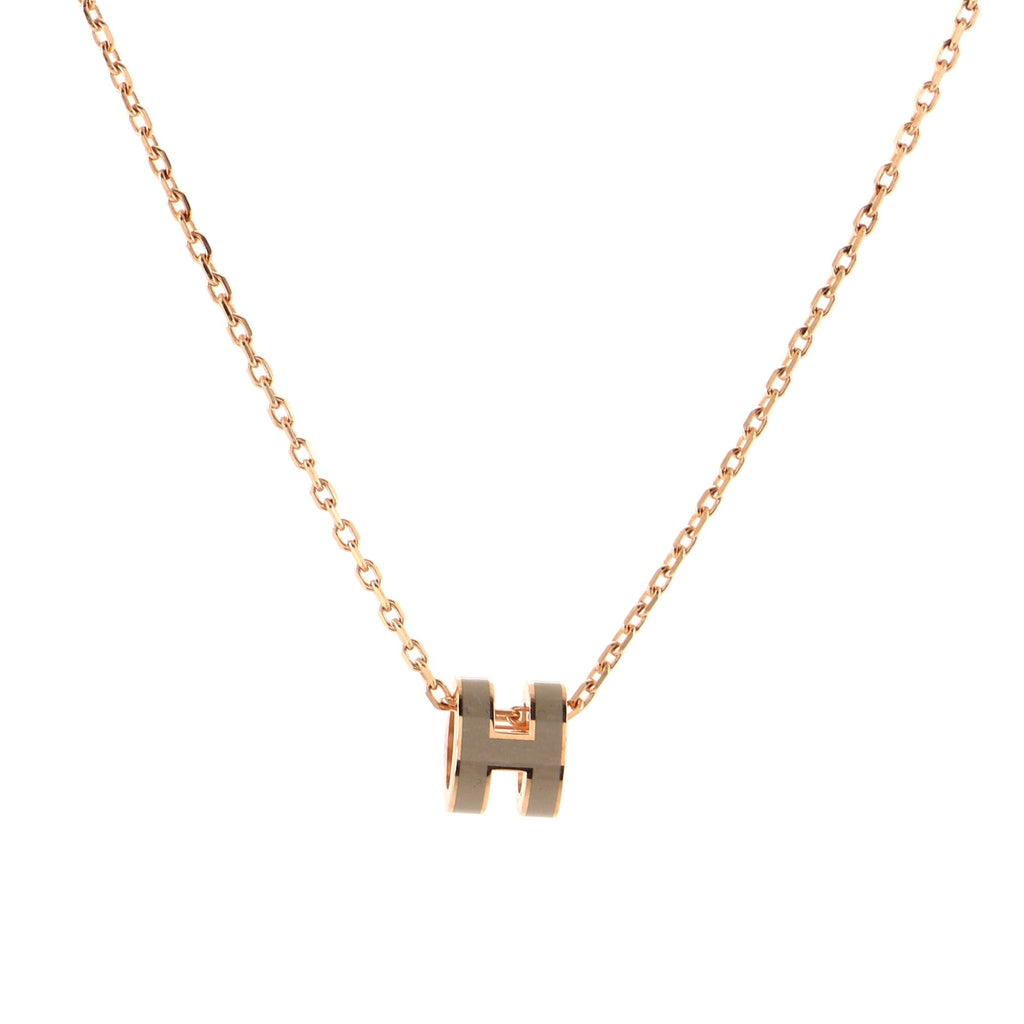 Pop H Pendant Necklace Metal and Enamel Mini