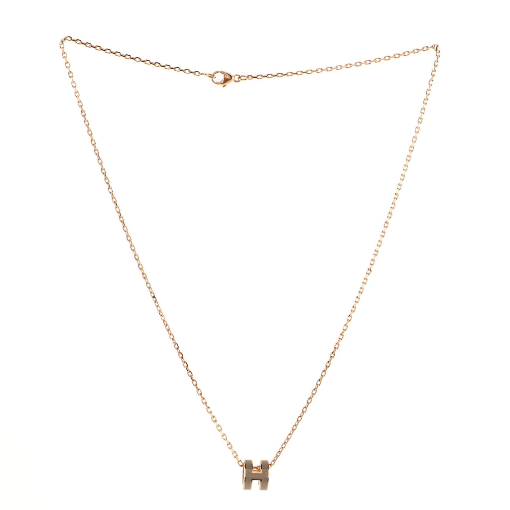 Pop H Pendant Necklace Metal and Enamel Mini