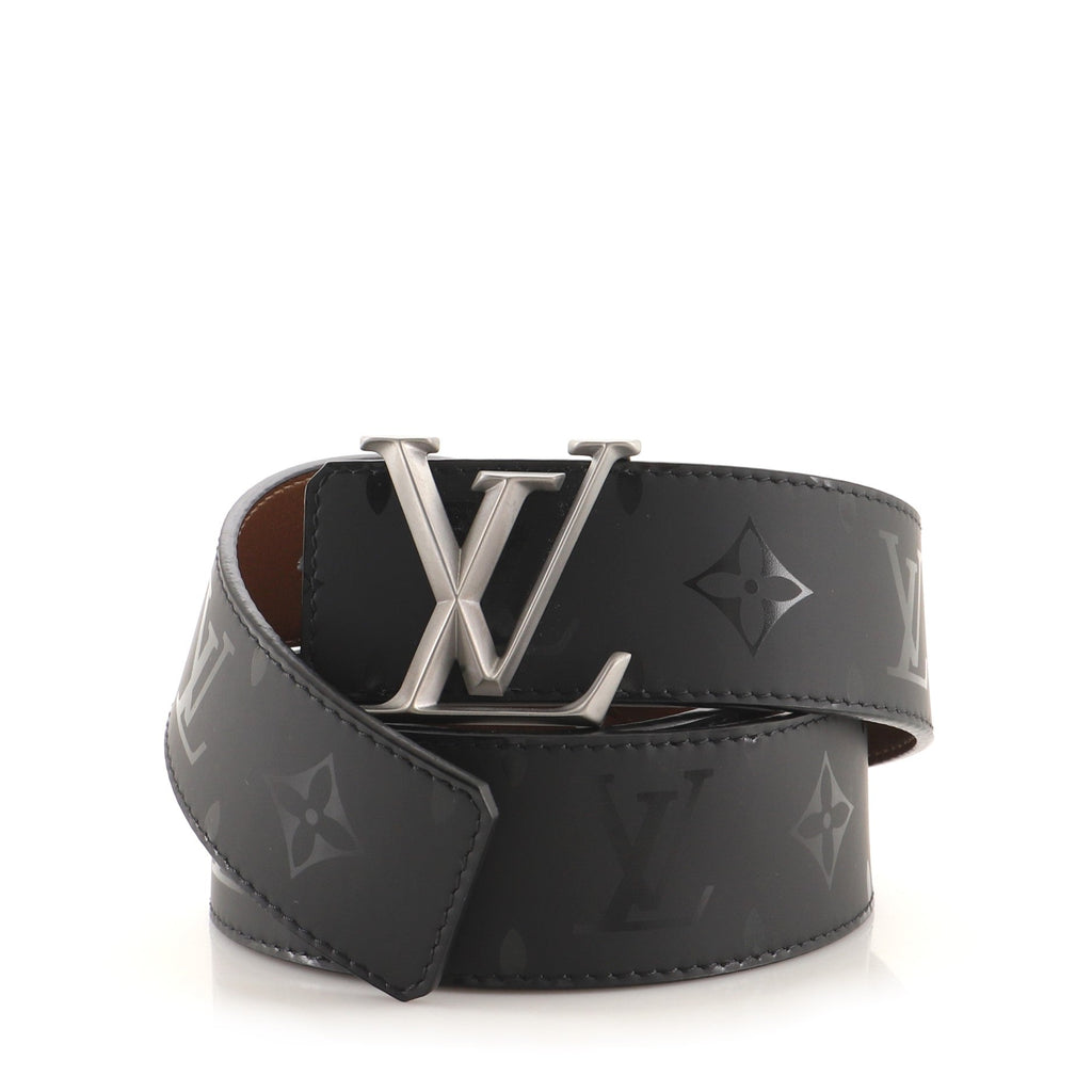 LV Initiales Reversible Belt Monogram Eclipse Calfskin Wide 90