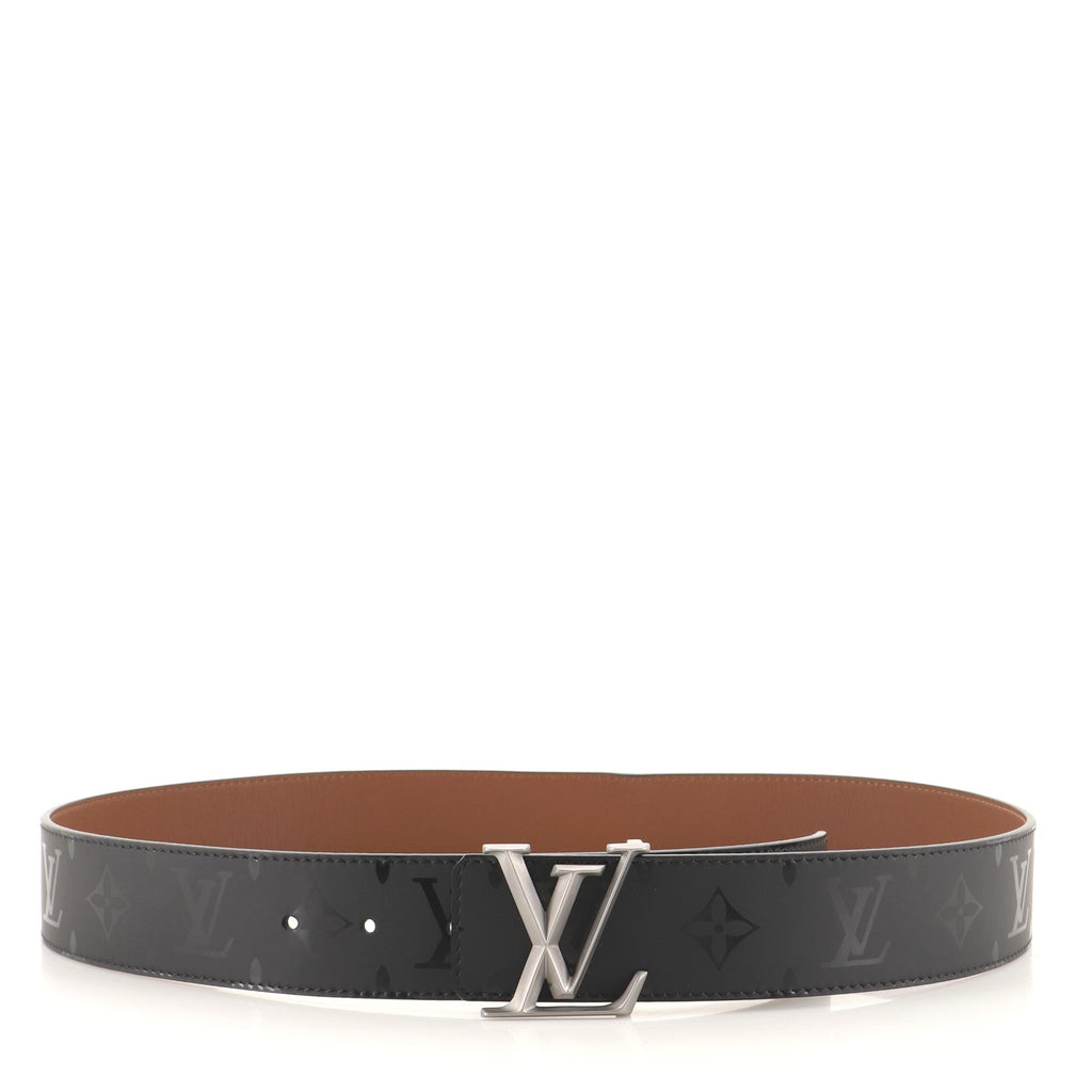 LV Initiales Reversible Belt Monogram Eclipse Calfskin Wide 90
